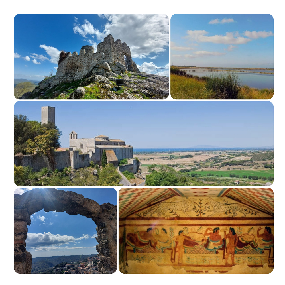 DAI MONTI DELLA TOLFA AMMIRANDO IL MARE ALL’ORIZZONTE. TOLFA, TARQUINIA E LE SUE SALINE