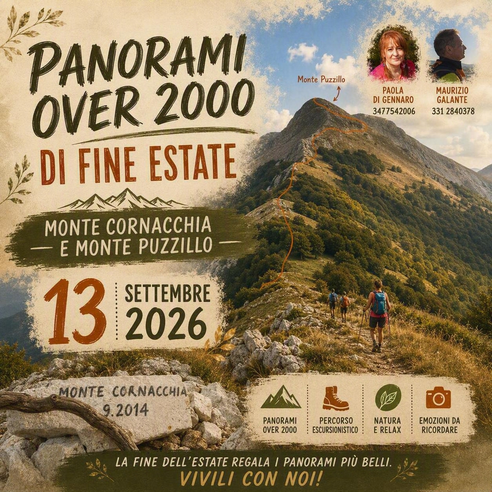 SUGGESTIVI PANORAMI APPENNINICI DI FINE ESTATE   MONTE CORNACCHIA (2128) E MONTE PUZZILLO (2174)